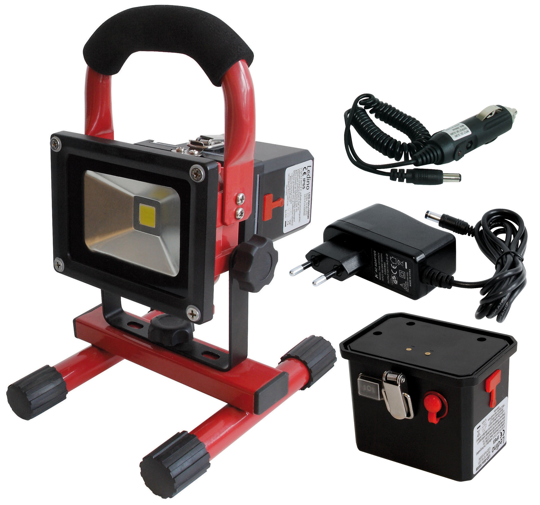 LED Strahler 10 Watt im Koffer inkl. 2 Akkus Wechsel AKKU Baustrahler Baulampe Pajarito  LED Strahler 10 Watt im Koffer inkl. 2 Akkus Wechsel AKKU Baustrahler Baulampe Pajarito